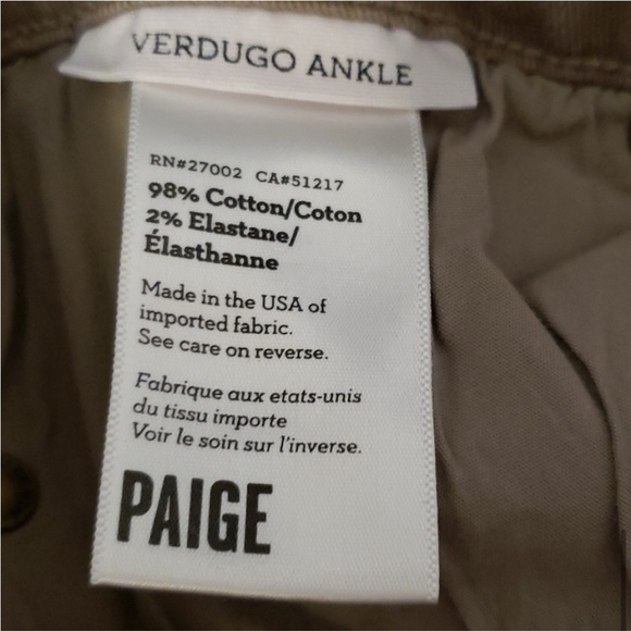 PAIGE VERDUGO ZIP ANKLE SKINNY JEAN SZ 30 - Picture 12 of 14